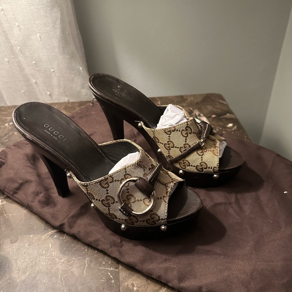 Gucci Brown and Cream Heels